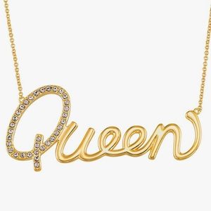 Simone I. Smith 18kt Yellow Gold Over Sterling Silver "Queen" Nameplate Necklace